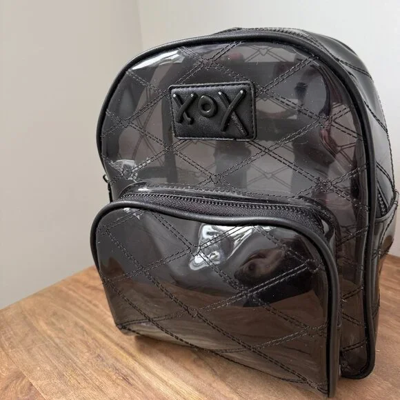 Betsey Johnson XOX Clear Black Multi Strap Backpack Bag - Picture 5 of 6